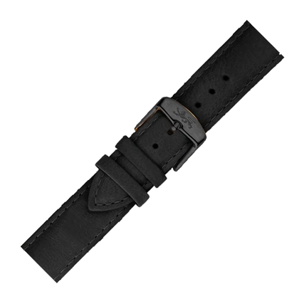 LLarsen / Lars Larsen 20mm Watch Strap Black Calf Skin - Black Buckle