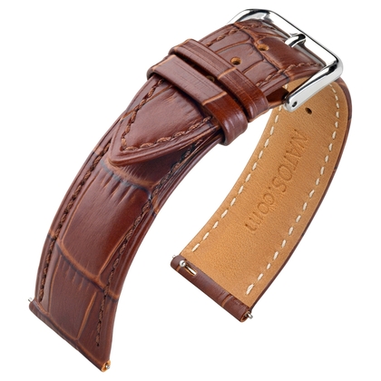 Calf Skin Alligatorgrain Watch Strap Brown