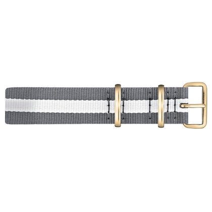 Paul Hewitt NATO Watch Strap Gray White with Gold Buckle 20mm