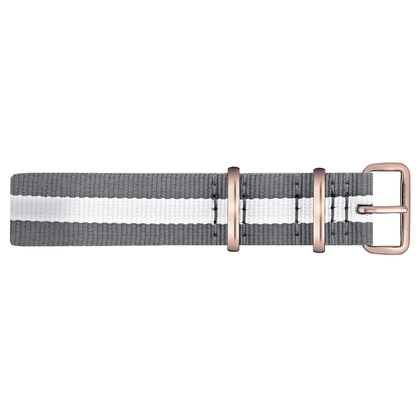 Paul Hewitt NATO Watch Strap Gray White with Rosegold Buckle 20mm