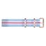 Paul Hewitt NATO Watch Strap Lightblue White Pink with Rosegold Buckle 20mm