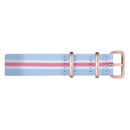 Paul Hewitt NATO Watch Strap Lightblue White Pink with Rosegold Buckle 20mm