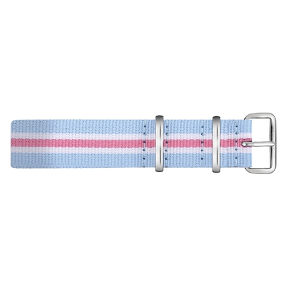 Paul Hewitt NATO Watch Strap Lightblue White Pink with Steel Buckle 20mm