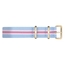 Paul Hewitt NATO Watch Strap Lightblue White Pink with Gold Buckle 20mm