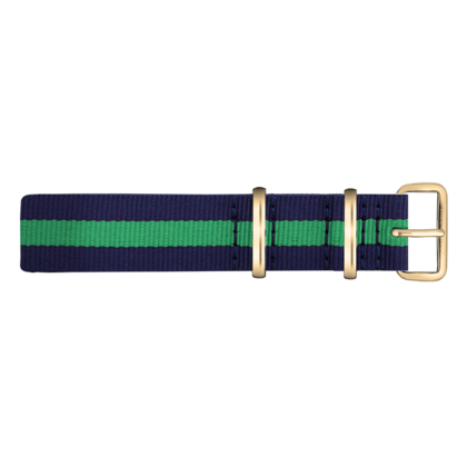 Paul Hewitt NATO Watch Strap Navyblue Green with Gold Buckle 20mm