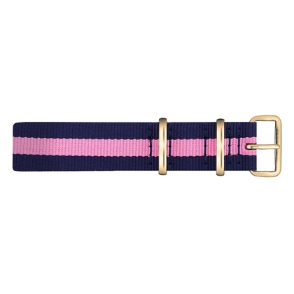 Paul Hewitt NATO Watch Strap Navyblue Pink with Gold Buckle 20mm