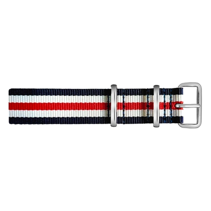 Paul Hewitt NATO Watch Strap Navyblue White Red with Steel Buckle 20mm