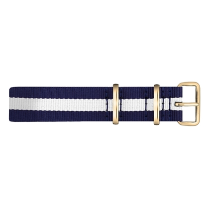 Paul Hewitt NATO Watch Strap Navyblue White with Gold Buckle 20mm