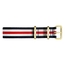Paul Hewitt NATO Watch Strap Navyblue White Red with Gold Buckle 20mm