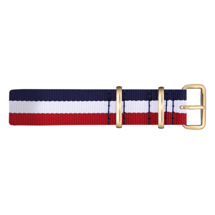 Paul Hewitt NATO Watch Strap Navyblue White Red with Gold Buckle 20mm