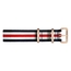 Paul Hewitt NATO Watch Strap Navyblue White Red with Rosegold Buckle 20mm