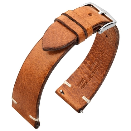 Hirsch Bagnore Artisan Watch Band Vintage Leather Golden Brown