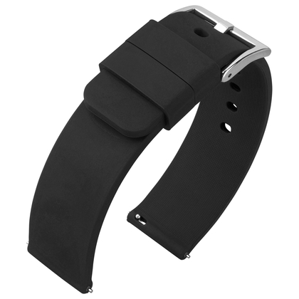 Silicone Rubber Watch Strap Black