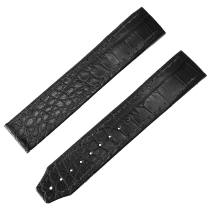 Maurice Lacroix Masterpiece Tonneau Watch Strap for Folding Clasp Louisiana Crocodile 21/20mm - Black