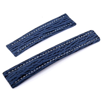 Happel BRT Watch Strap for Breitling Folding Clasp Shark Skin Ocean Blue