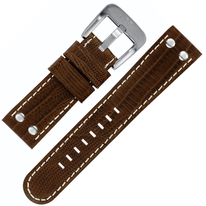 TW Steel Watch Band Brown Croco Calfskin 22mm