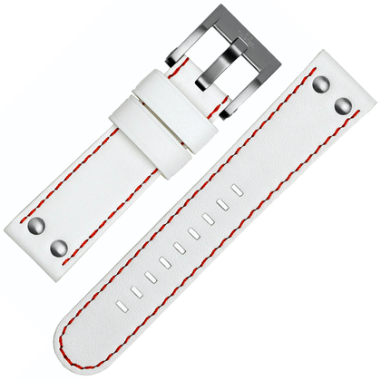 TW Steel Watch Band CE1013, CE1014 - White, Red Stitching 22mm