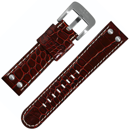 TW Steel Watch Band Auburn Croco Calfskin 22mm