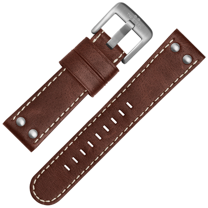 TW Steel Watch Band CS21, CS23 - TWS21 Brown, White Stitching 22mm