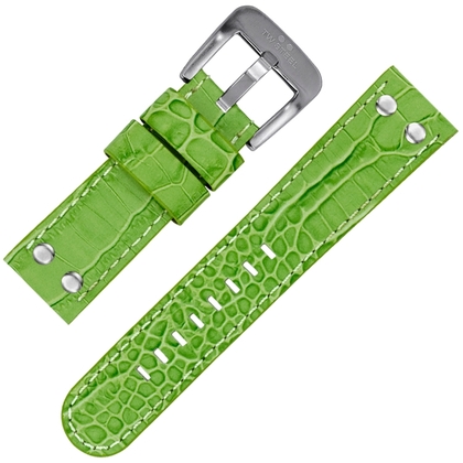 TW Steel Watch Strap Green Croco Calfskin 22mm