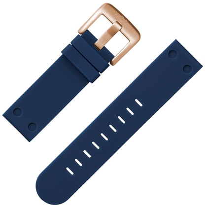 TW Steel Watch Band Rubber Dark Blue with Rosegolden Buckle 22 mm