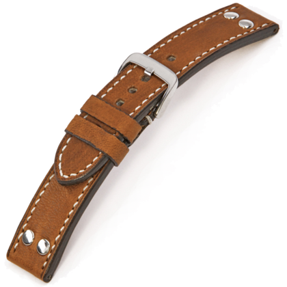 Happel Rockford Watch Strap Vintage Leather Cognac