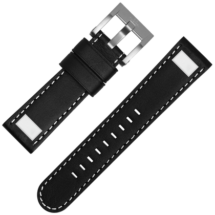 TW Steel Universal Watch Strap Black Leather Square Stud - 22mm