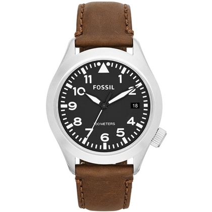 Fossil AM4512 Watch Strap Brown Leather