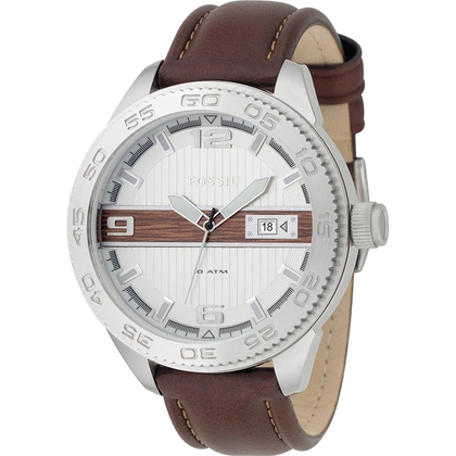 Fossil AM4217 Watch Strap Brown Leather