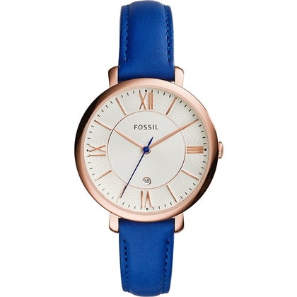 Fossil ES3795 Watch Strap Blue Leather