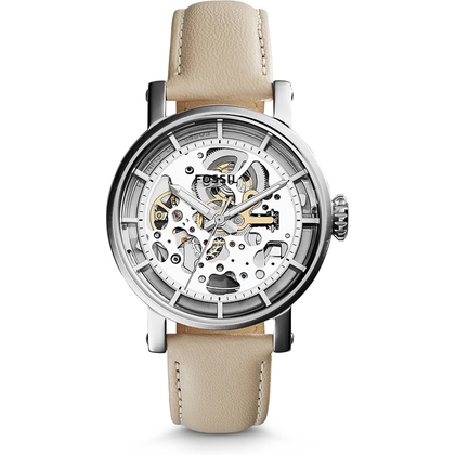 Fossil ME3069 Watch Strap Beige Leather