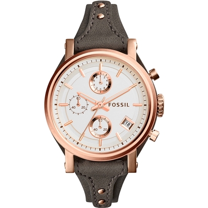 Fossil ES3818 Watch Strap Grey Leather