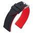 Silicone Rubber Watch Strap Black Red