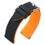 Silicone Rubber Watch Strap Black Orange
