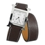 LIC Double Tour Hermes Type Watch Strap Epsom Calf Skin Chocolate Brown