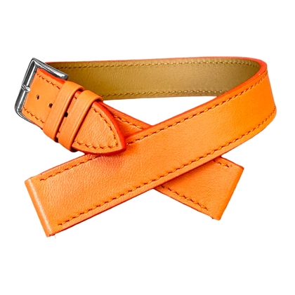 LIC Double Tour Hermes Type Watch Strap Nappa Calf Skin Orange