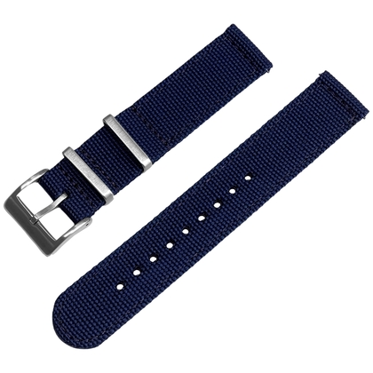 Navy Blue Canvas Like NATO Nylon Two Piece Strap