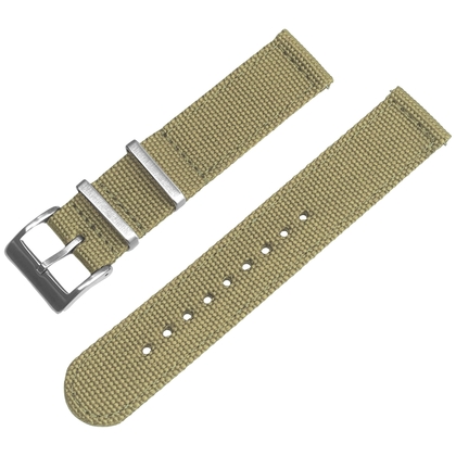 Beige Canvas Like NATO Nylon Two Piece Strap