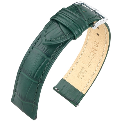 Hirsch Duke Watch Strap Alligatorgrain Green