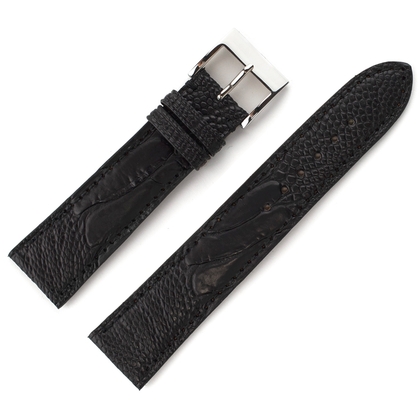 LIC Gallanto Ostrich Leg Leather Watch Strap Matte Black