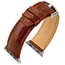 Apple Watch Strap Hirsch Tritone Nile Crocodile Skin Semi-Matte Golden Brown