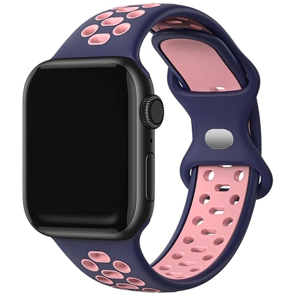 Apple Watch Sporty Strap Silicone Rubber Blue Pink