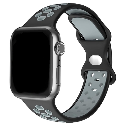 Apple Watch Sporty Strap Silicone Rubber Black Gray