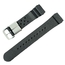 Seiko Style Flat Vent GL831 PU SS Strap Watch Strap Black - 22mm
