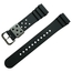 Seiko Style Flat Vent GL831 PU SS Strap Watch Strap Black - 22mm