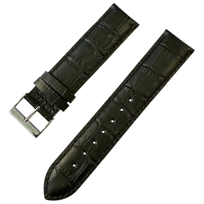 Edox Alligatorgrain Calf Skin Watch Strap with Buckle Black