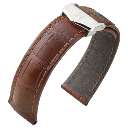 Watch Strap for TAG Heuer Folding Clasp - Hirsch Speed Louisiana Alligator Brown