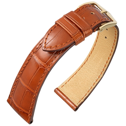 Hirsch Berlin Louisiana Alligator Watch Strap Matte Cognac - 13mm