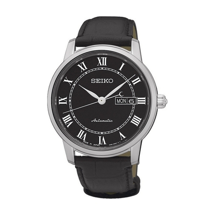 Seiko Presage Automatic Watch Strap SRP765 Black Leather