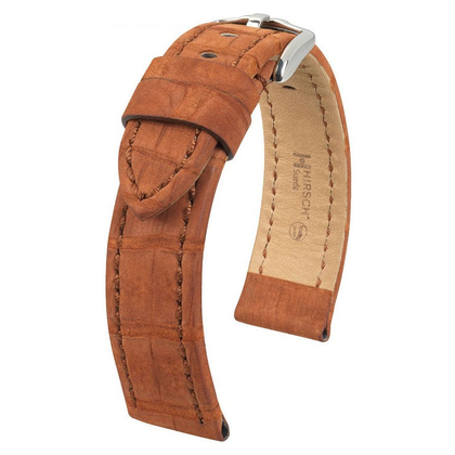 Hirsch Sueda Assolutamente Suede Crocodile Skin Golden Brown